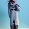 Gabardina de algodón y lana con cinturón para atar