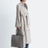 Gabardina de algodón y lana con cinturón para atar