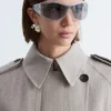 Gabardina de algodón y lana con cinturón para atar
