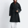 Gabardina de lana con cinturón
