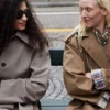 Gabardina de lana con cinturón