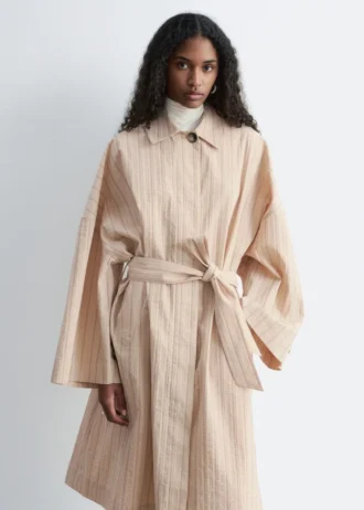 Gabardina oversize a rayas