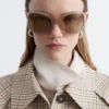 Gafas de sol con montura ovalada extragrande