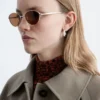 Gafas de sol ovaladas con montura de alambre