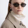 Gafas de sol ovaladas con montura de alambre