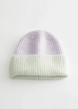 Gorro de mezcla de mohair acanalado