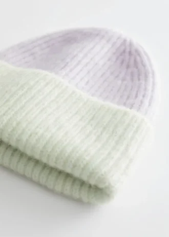 Gorro de mezcla de mohair acanalado