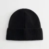Gorro de punto de cachemira acanalado