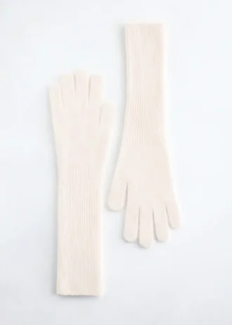 Guantes de cachemira cepillada de punto