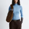 Jersey de cuello alto de punto acanalado con lurex