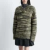 Jersey de cuello en V con mezcla de mohair