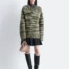 Jersey de cuello en V con mezcla de mohair