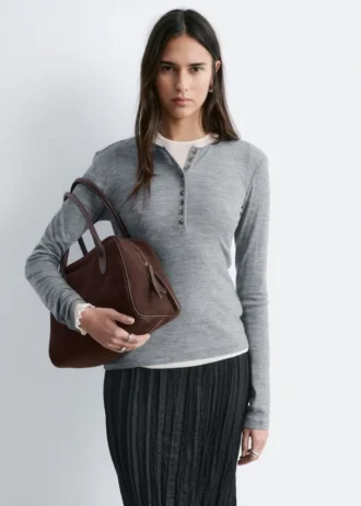 Jersey de lana con media tapeta