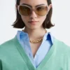 Jersey de lana merina con cuello en V