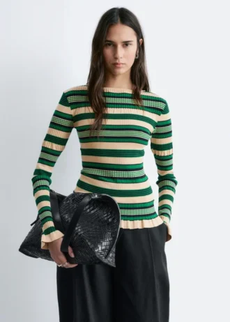Jersey de manga larga con canalé