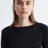 Jersey de manga larga con canalé