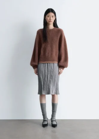 Jersey de mezcla de alpaca con mangas abullonadas