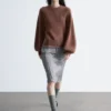 Jersey de mezcla de alpaca con mangas abullonadas