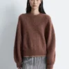 Jersey de mezcla de alpaca con mangas abullonadas