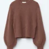 Jersey de mezcla de alpaca con mangas abullonadas