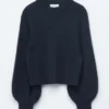Jersey de mezcla de alpaca con mangas abullonadas