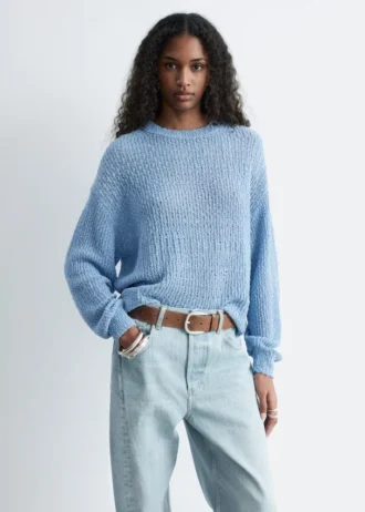 Jersey de punto de seda y algodón