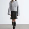 Jersey de punto trenzado con mezcla de mohair