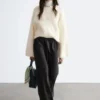 Jersey de punto trenzado con mezcla de mohair