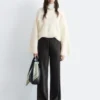 Jersey de punto trenzado con mezcla de mohair