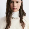 Jersey de punto trenzado con mezcla de mohair