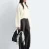 Jersey de punto trenzado con mezcla de mohair