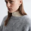 Jersey de punto trenzado con mezcla de mohair