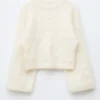 Jersey de punto trenzado con mezcla de mohair