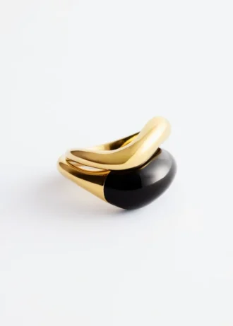 Juego de 2 anillos esculturales
