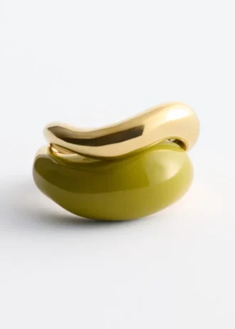 Juego de 2 anillos esculturales