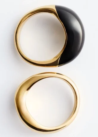 Juego de 2 anillos esculturales