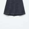 Minifalda de denim plisada