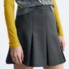 Minifalda de lana plisada