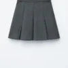 Minifalda de lana plisada