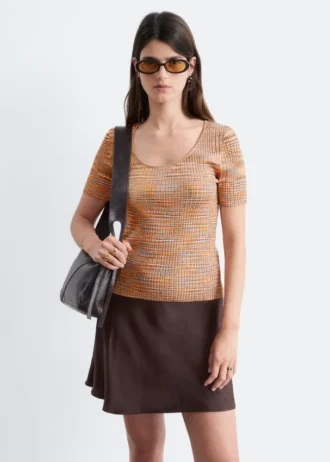 Minifalda de viscosa con corte al bies