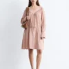 Minivestido con cuello en V y cordón