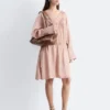 Minivestido con cuello en V y cordón