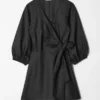 Minivestido cruzado de lino