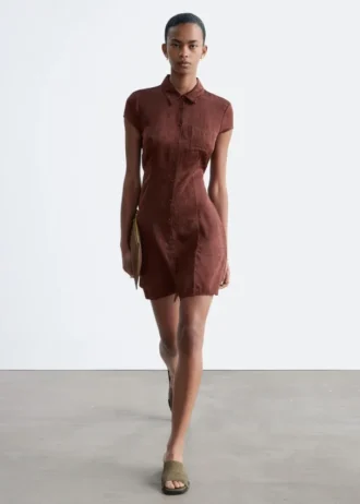 Minivestido de camisa de jacquard