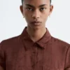 Minivestido de camisa de jacquard