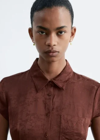 Minivestido de camisa de jacquard