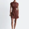 Minivestido de camisa de jacquard