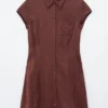 Minivestido de camisa de jacquard