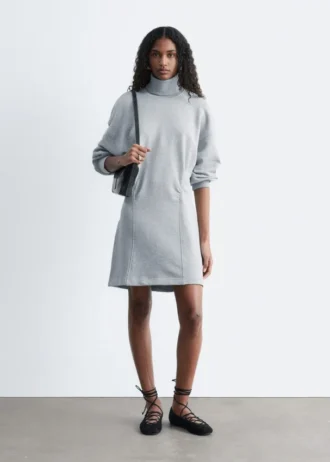 Minivestido de jersey con cuello alto