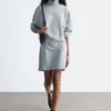 Minivestido de jersey con cuello alto